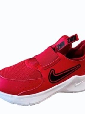 Nike Boys Flex Runner 3 Red Black Slip On Shoes Size 12 Toddler Sneakers